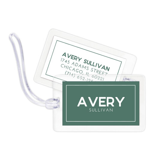 Green Bold Name Luggage Tags